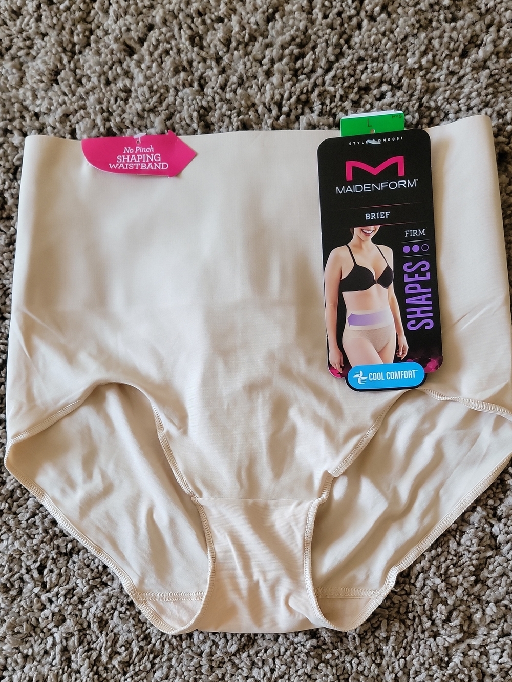 Maidenform Beige High-Waist Shaping Brief L